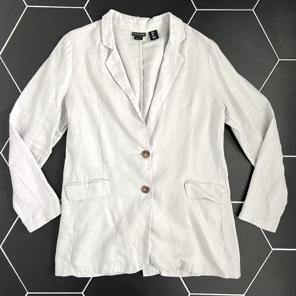 Tahari Jackets & Blazers - TAHARI Linen Jacket Blazer Oversized gray nwot L